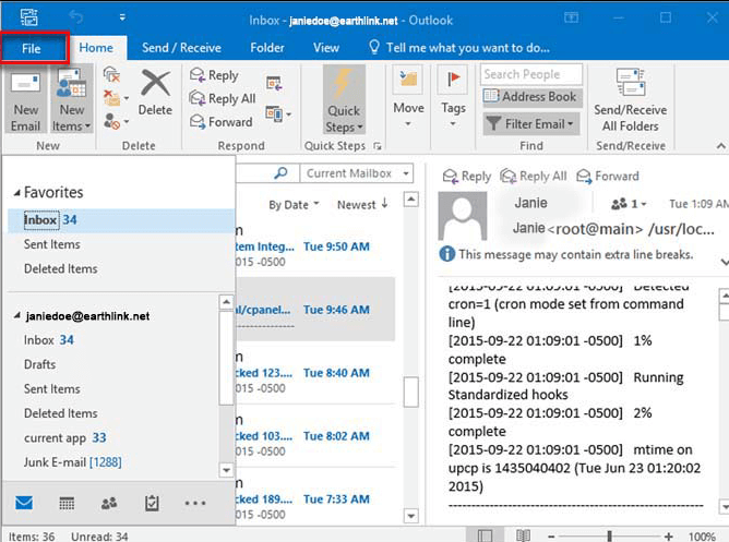 earthlink.net mail client setup